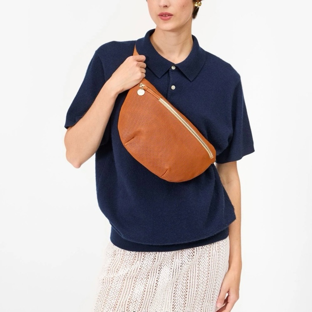 Clare V. Grande Fanny perforated crossbody